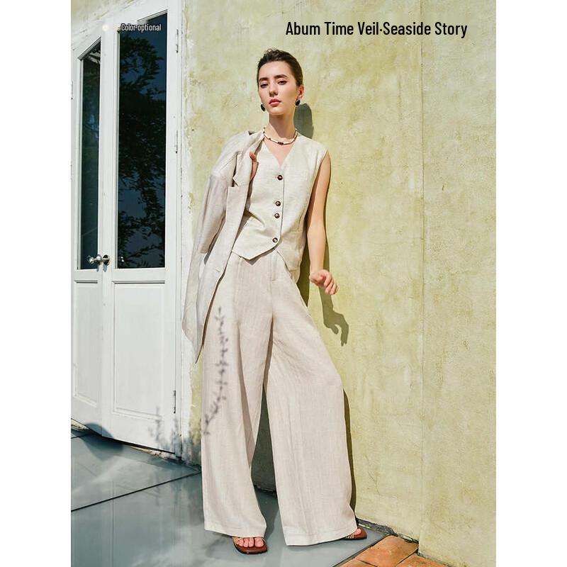 Navigare Italian High-Waist Wide-Leg Pants