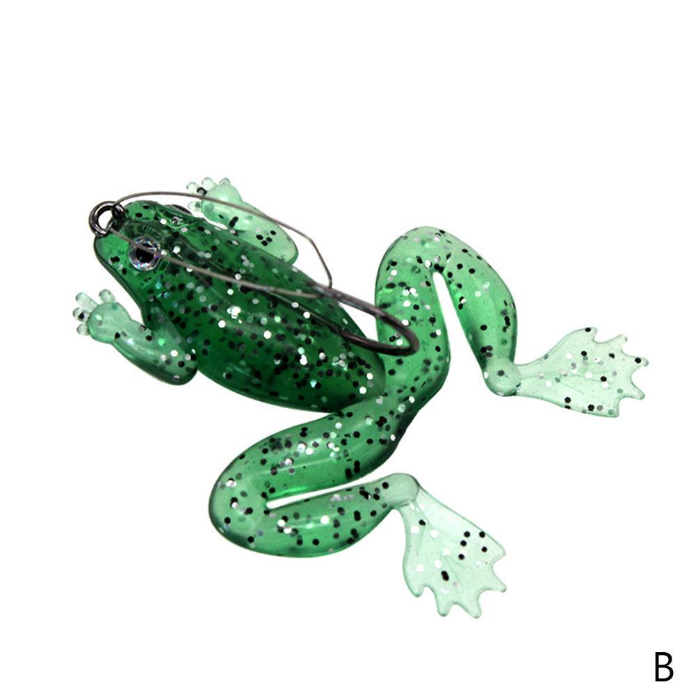 

1 шт., рыболовная приманка, наживка-лягушка, рыболовный крючок, силиконовая мягкая рыболовная приманка зелёный