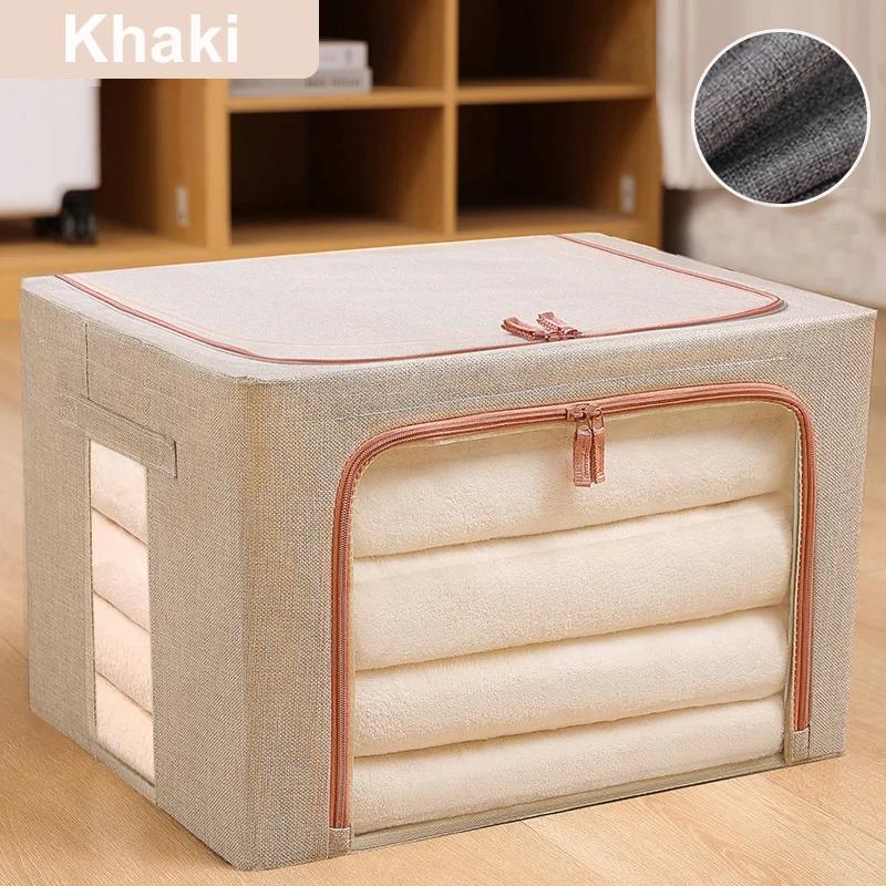 Quilt Organizer Storage Foldable Clothes Blanket Quilt Organizer Box Large Capacity Closet Storage Clothes Cabinet Organizer