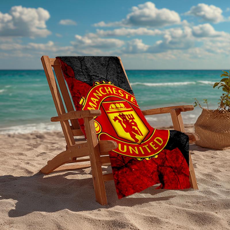 Ultra-Soft Beach Towel with Manchester United Theme,Ideal for Pool - Camping, Diving - Perfect Travel Essential, Vibrant Beach Towel.