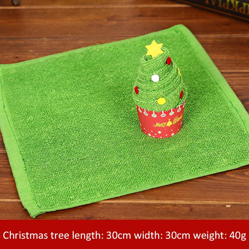 Christmas Soft Hand Towel Absorbent Microfiber Santa Cake Shape Towel New Year Hand Wash Face Towel Bathroom Xmas Gifts