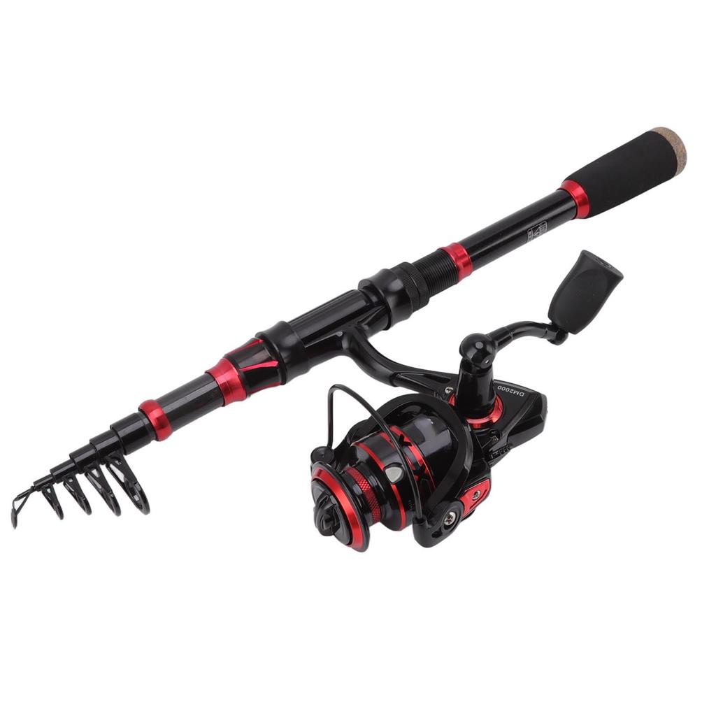 2.1m Telescopic Fishing Rod Carbon Fiber Casting Rod Fishing Reel Combo Set with Fishing Line
