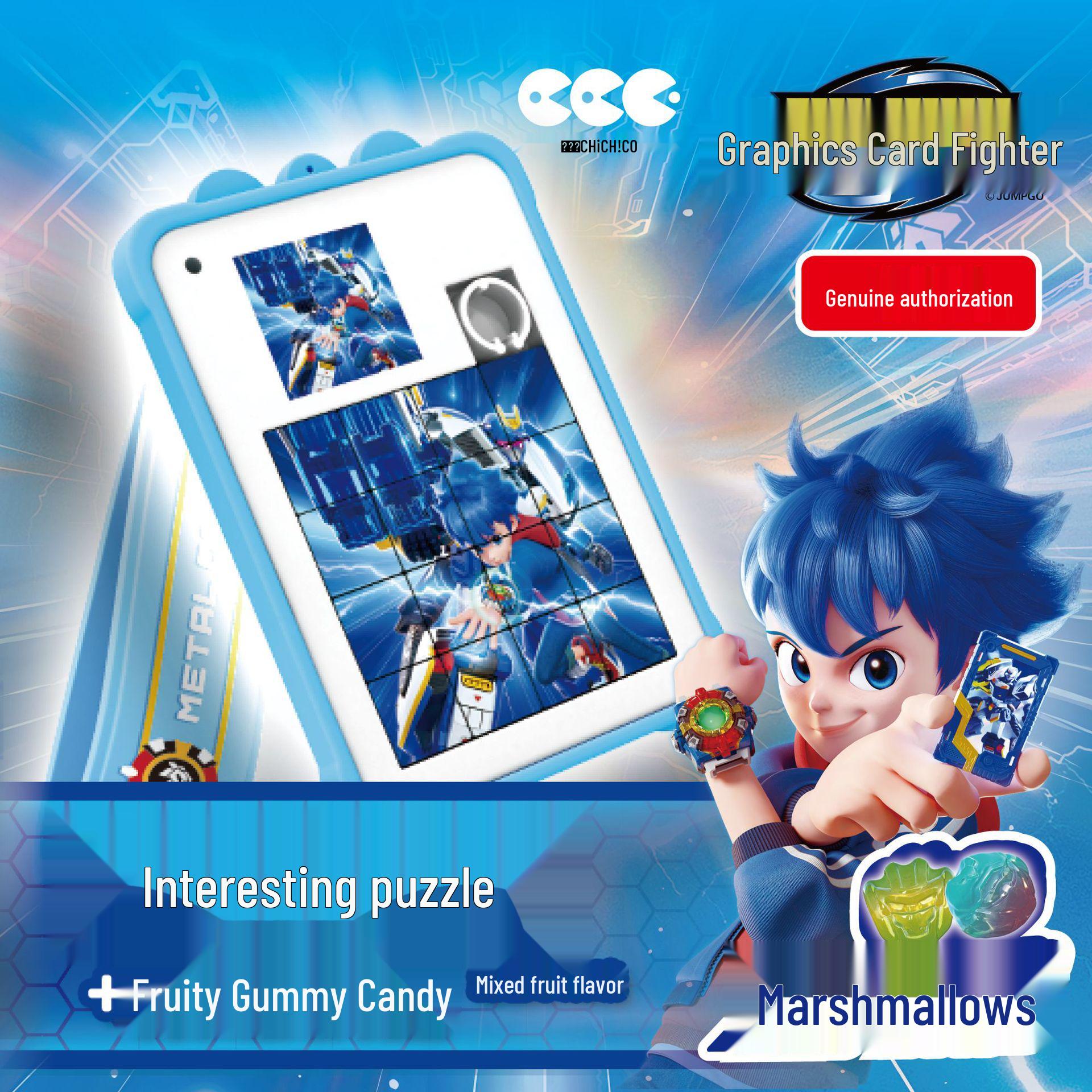 

Genuine Flash Card Fighter Puzzle - Dazzling Blue Lightning for Kids