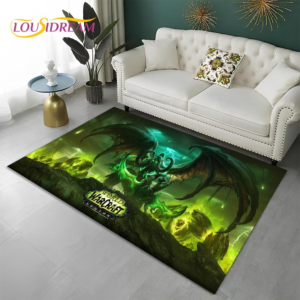 World of Warcraft Game WOW Lich King DH Carpet Rug for Home Living Room Bedroom Sofa Doormat Decor,Area Rug Non-slip Floor Mat