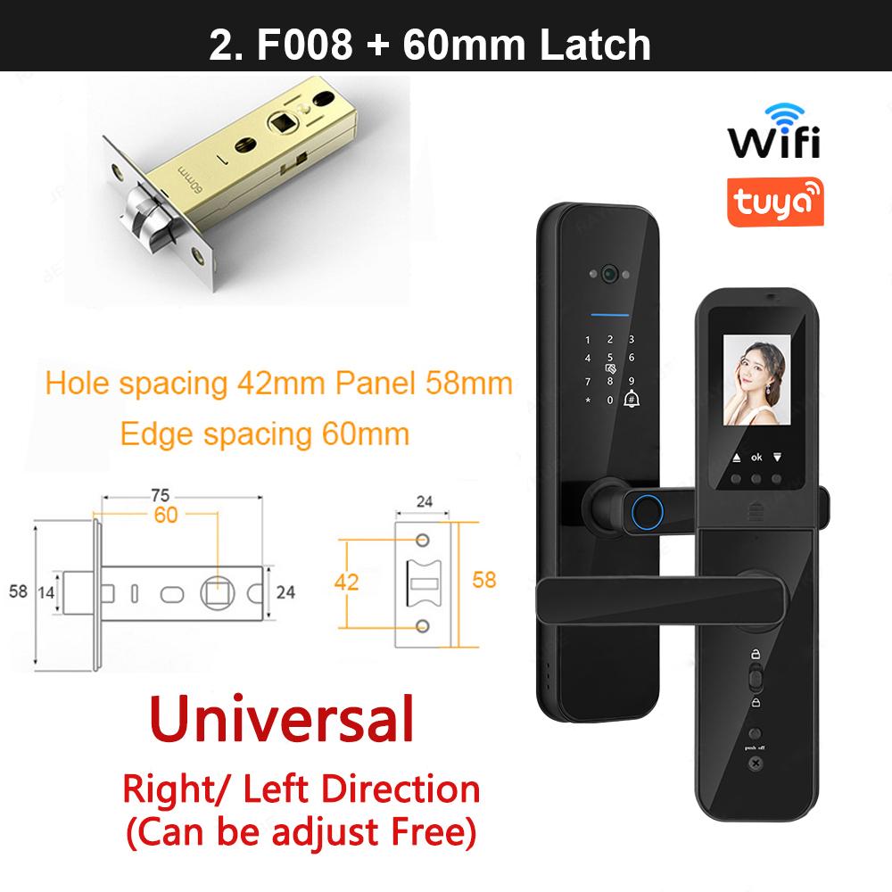 

RAYKUBE Умный замок TuyaWiFi с визуальным «кошачьим глазом», удаленная разблокировка чёрный