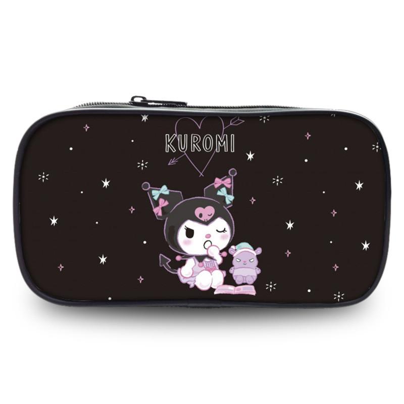 Cute Kuromi Pencil Case Sanrio Student Large Capacity Stationery Storage Bag