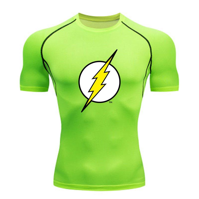 Men's Quick Dry Compression Fitness Sports T-Shirt Yellow Li
