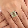 Green Amethyst Gemstone 925 Sterling Silver Handmade Jewelry Women's Wedding Ring For Anniversary Gift RR-78-3