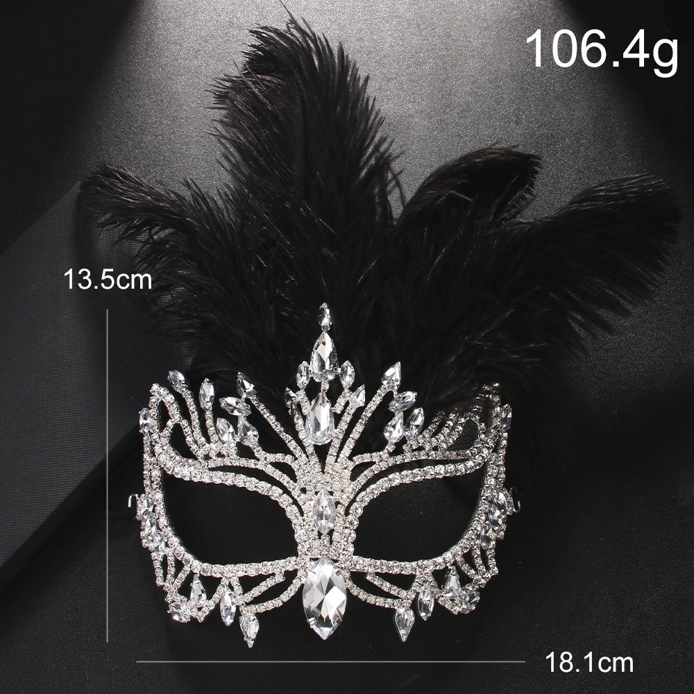 Exquisite High Feather Venetian Mask Full