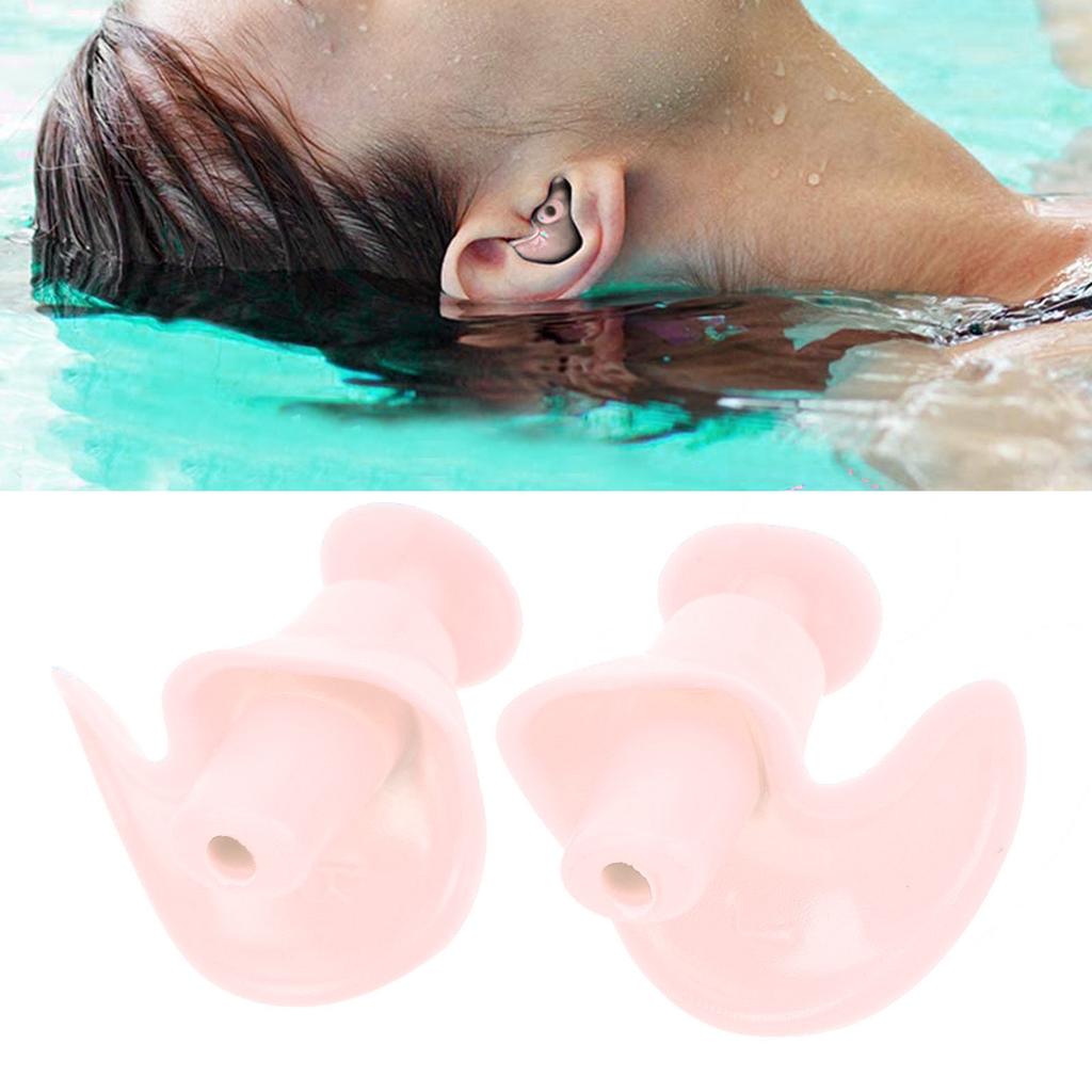 Silicone Waterproof DustProof Spiral Earplug for Children and Adults Swimming Accessory(Blue )