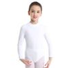 Kids Girls Long Sleeves Bodysuit Turtlencek Hollow Out Back Ballet Dance Gymnastic Leotard Jumpsuit Dancewear