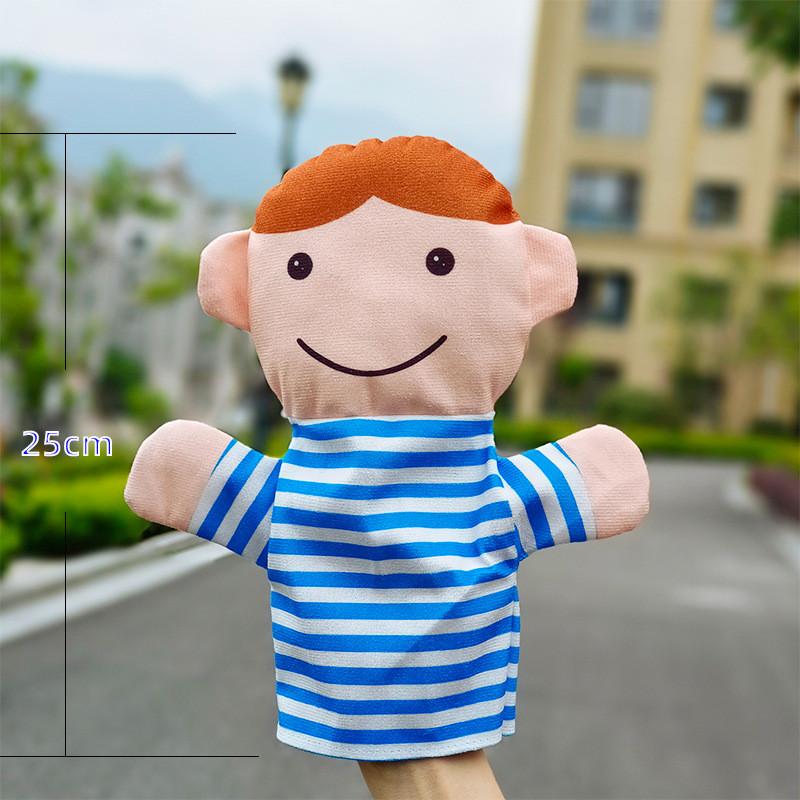 Family Plush Members Glove Puppet With Short Plush Preschool Entertainment Doll