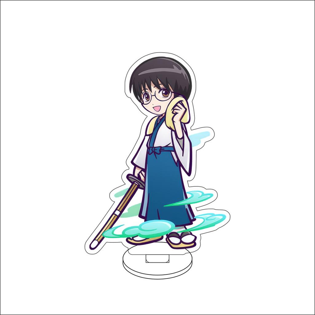10CM Anime GINTAMA Figure Stand Model Sakata Gintoki/Shimura Shinpachi/Kagura/Sadaharu Cute Desk Decor Standing Sign Gifts