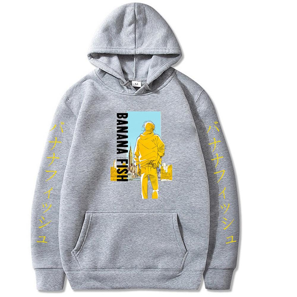 

Худи Banana Fish Женские Мужские С Длинным Рукавом Толстовки с Капюшоном Унисекс Крутая Уличная Одежда Y2K Уличная Мода Пуловер Одежда XL