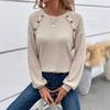 Autumn and Winter New Collection, Lace Patchwork, Raglan Sleeves, T-shirt, Women's, Fashionable and Versatile, Round Neck, Autumn and Winter Interior