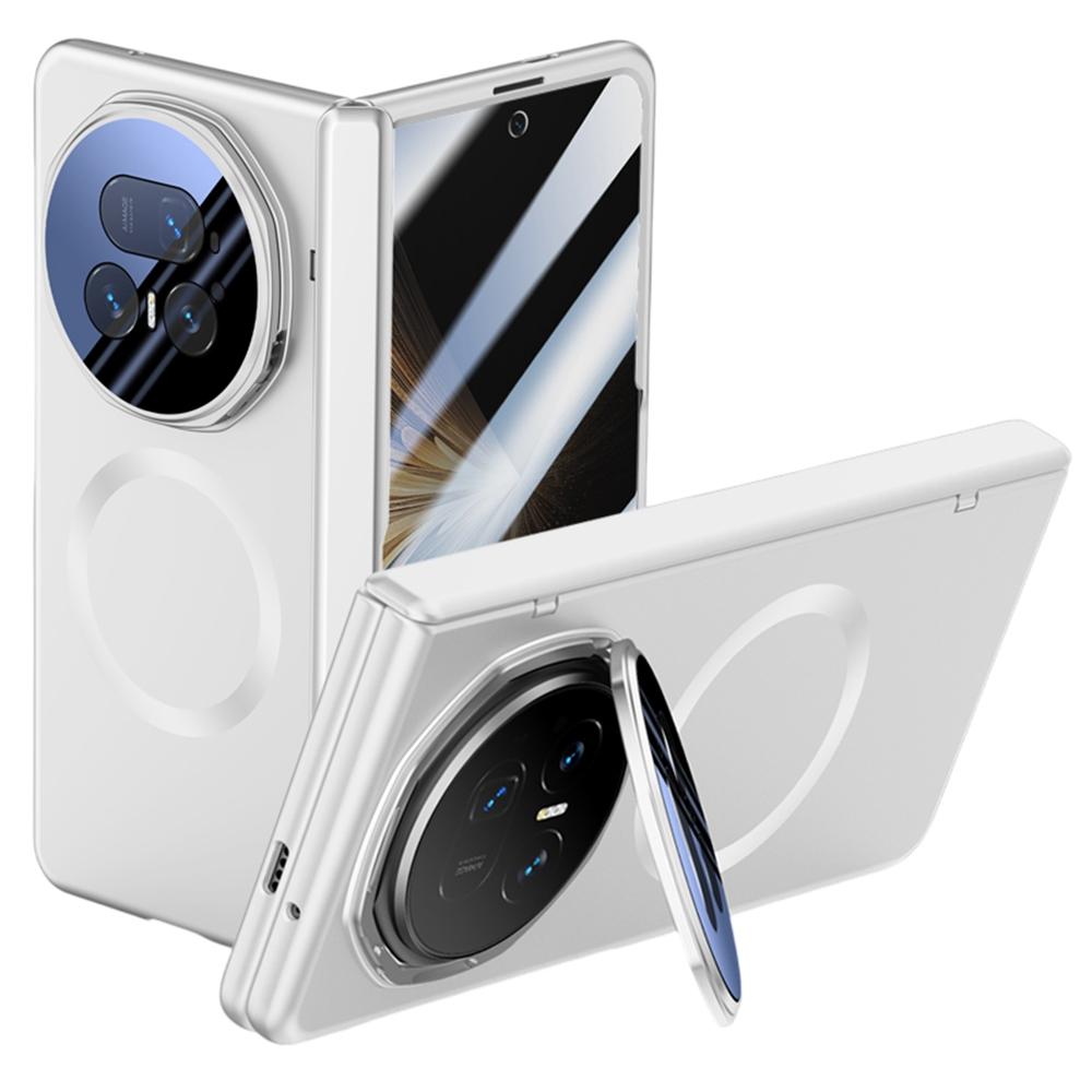 For Honor Magic V5 5G Magnetisk Etui Hard PC Telefondeksel med Personvern Herdet Glassfilm/Linse Støtte