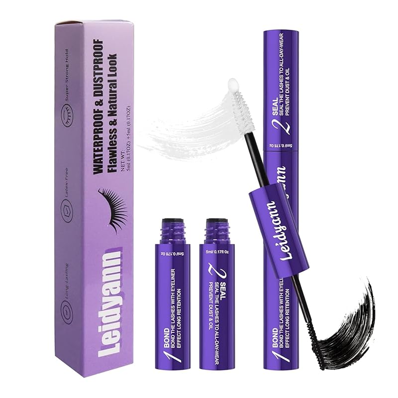 Eyelash Glue and Lash Bond & Seal, 72H Waterproof Cluster Lash Glue for Eyelash Extensions, Long-Lasting & Non-Irritating, 2-in-1 Bond and Seal for