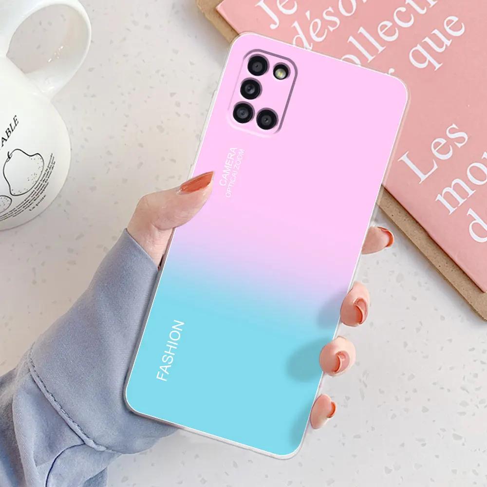 Per Samsung A31 Custodia Cover Ragazze Trasparente Morbido Silicone Custodie per Telefono Per Samsung Galaxy A31 Custodia A 31 A3 1 Custodie A31 Cover