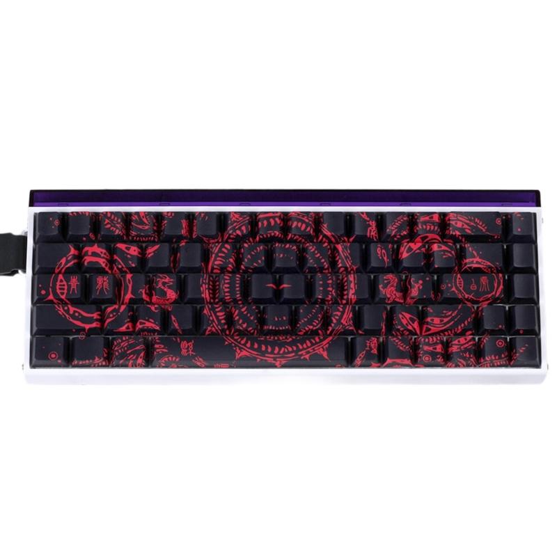 Side Printed Keycaps Intricate Pattern Theme for 60% 68% Mechanical Keyboards Heat Sublimation Printing