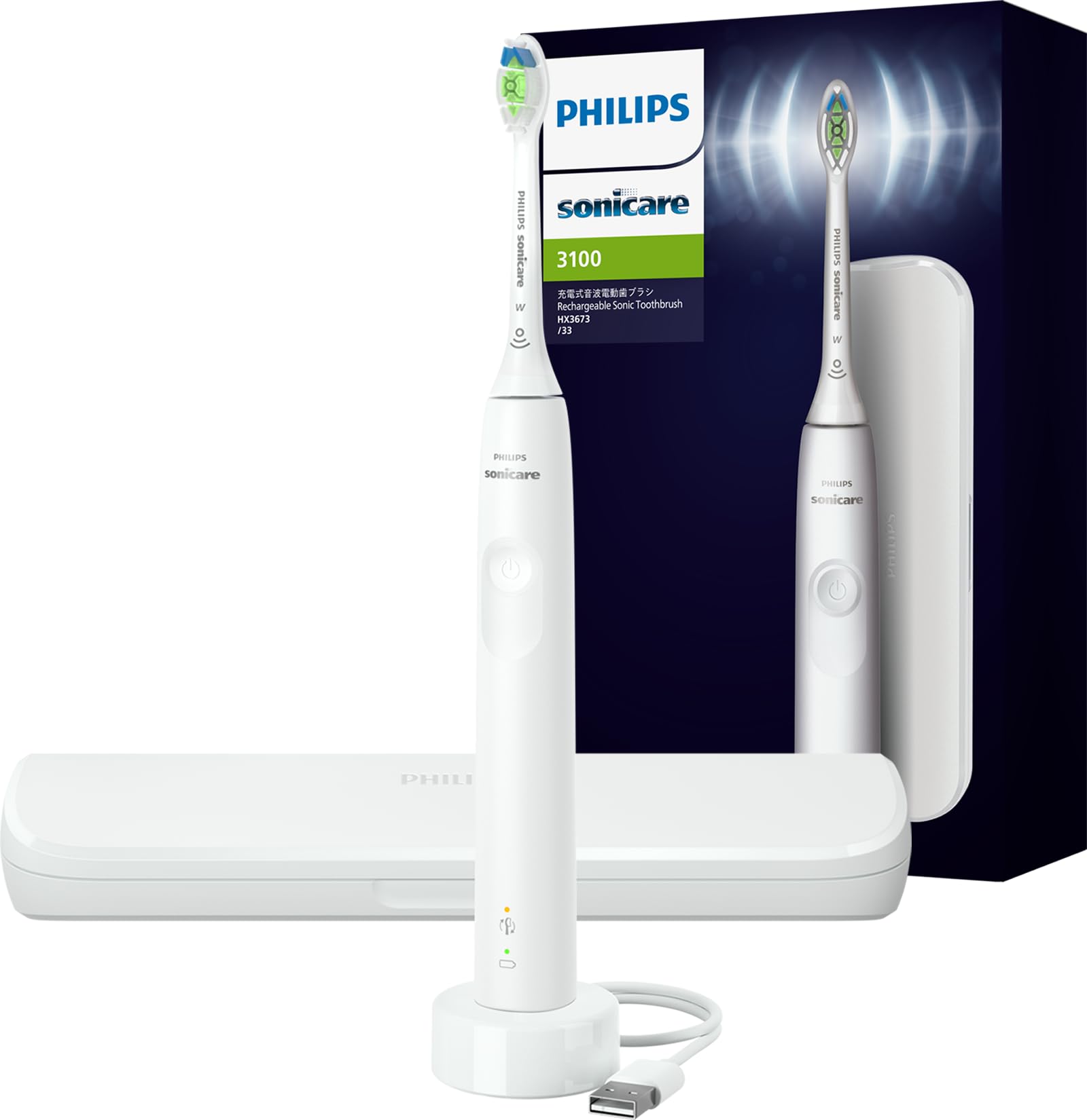 

Электрическая зубная щетка Philips Sonicare серии 3100 белая (облегченный) HX3673/33 [модель 2024 г.] белый
