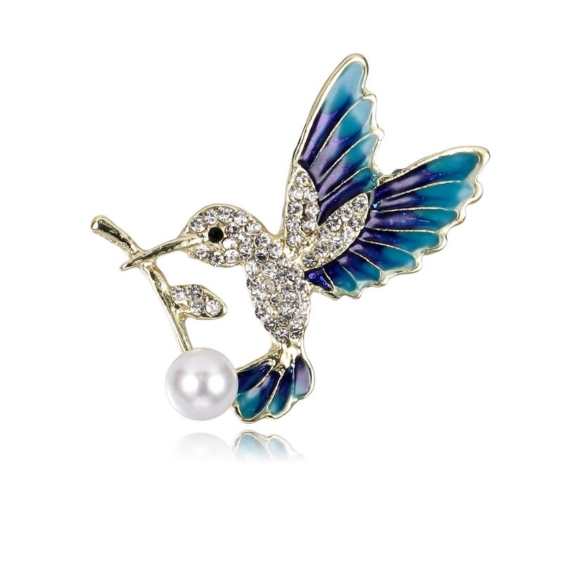 

New Fashion Rhinestone Enamel Bird Brooch Cute Ainmal Hummingbird Eagle Brooches Scarf Dress Coat Lapel Pins Suit Badges Jewelry A1