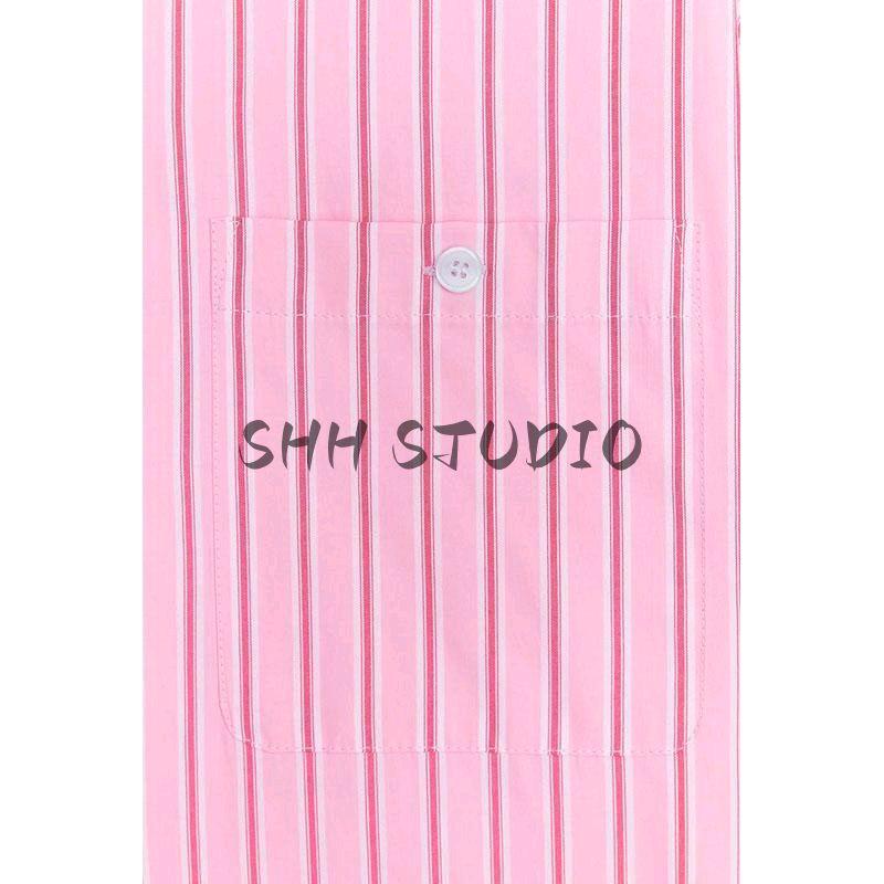 Spring New Women's Clothing Commute Leisure Easiest for Match Loose Comfortable Lapel Long Sleeves Stripes Shirt 2492161