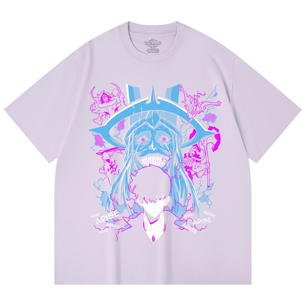 230 Gsm 100% Cotton Solo Leveling V21 Print Unisex Heavy Cotton T Shirt