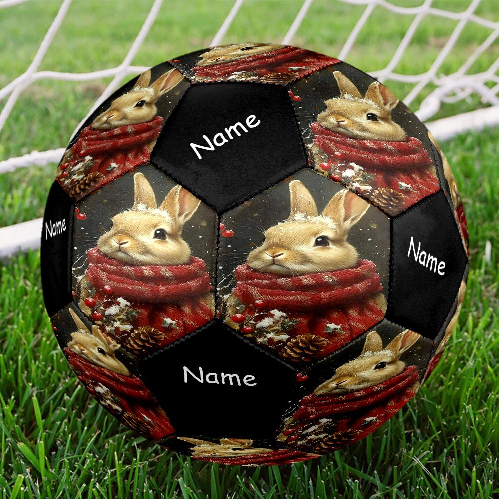 Custom Name Christmas Animals Theme Size 5 Soccer Ball, Suitable for Both Indoor and Outdoor Matches, a Gift Suitable for Everyone.