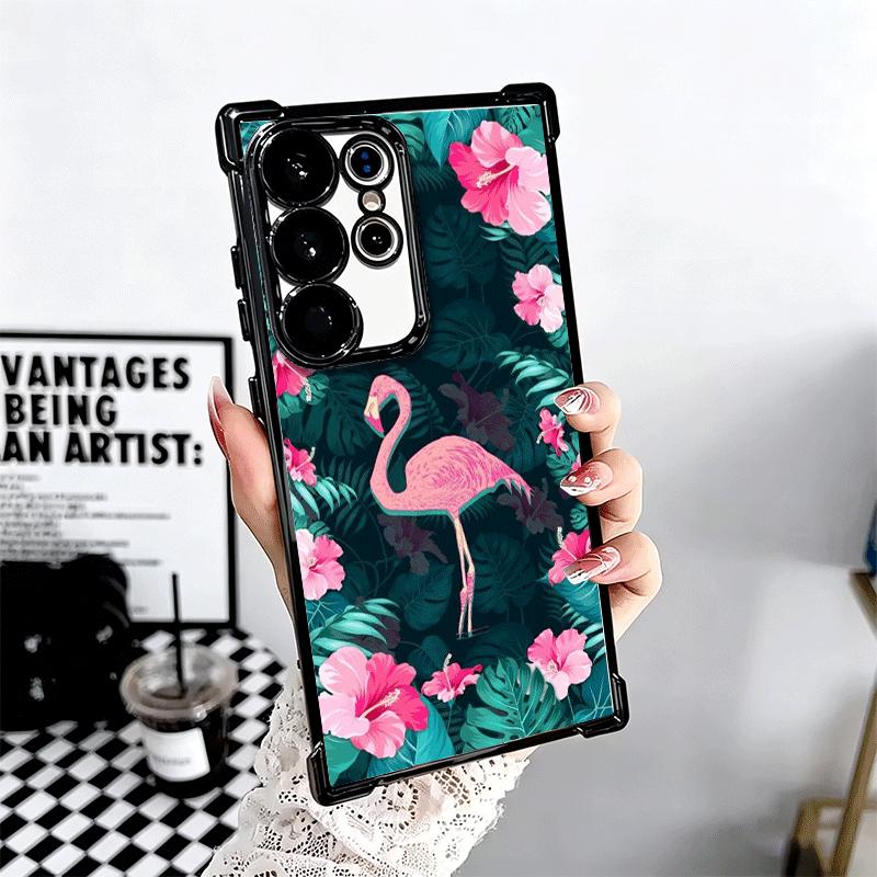 Pink Red Dreamy Flamingo Soft Phone Case For Samsung Galaxy S26 Ultra S25 Edge S24 FE S23 Plus S22 S21 + S20 Plating Anti-Fall F