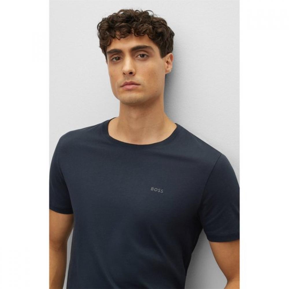 Boss 30  Off Slim FiT Liquid Finishing Pure CoTTon T shirT Dark Blue  5032168240