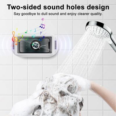 Shower Phone Holder Waterproof Wall Mounted Bathroom Mirror Phone Mount 360 Degrees Rotation & Adjustable Arm Touch Screen Phone Case
