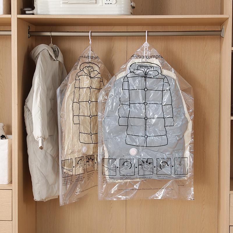 Extra Großer Hängender Vakuum-Kompressions-Aufbewahrungsbeutel mit 5-Haken-Design zum Kleiderschutz