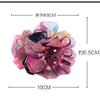 Women Fashion Satin Ribbon Silk Flower Crystal Hair Claw Decor Elastic Ponytail Holder Hair Band Accessories for Christmas