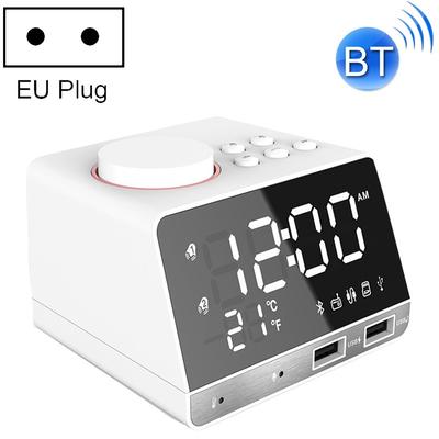 Bluetooth Radio Alarm Clock With USB Charging Wireless Mirror for Bedroom Office