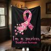 1PC Breast Cancer Awareness Pink Ribbon Throw Blanket Soft Comfortable All Seasons Perfect Sofa Office Travel Home Gift Idea