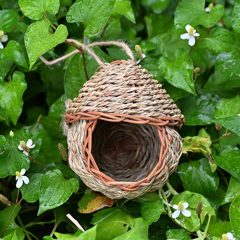 Pet Supplies Hand-woven Straw Mat Rope Cover Bird Nest Outdoor Garden Hanging Decoration Ornaments