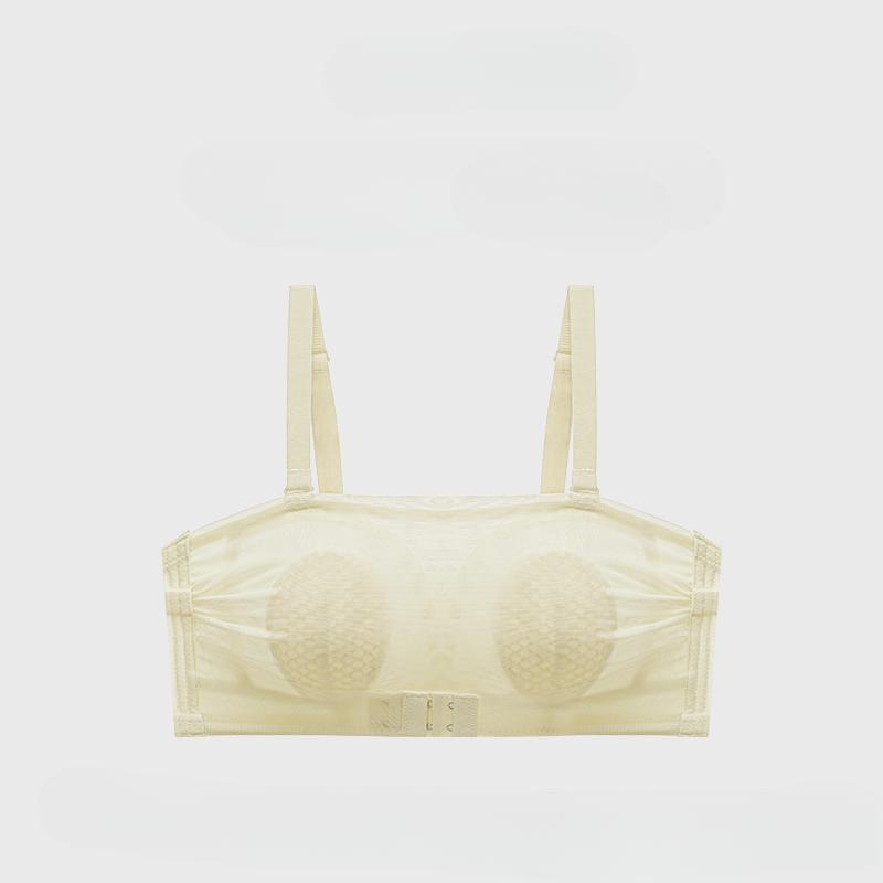 Women's Strapless Bra Non-slip Small Breast Reduction Anti-sagging Ultra-thin Bandeau Bra for Large Sizes