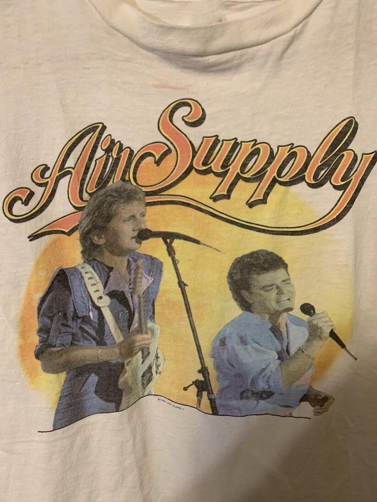 VTG Air Supply World Tour 1984 Shirt Short Sleeve White Unisex S-5XL E1246 Unisex T-Shirt L