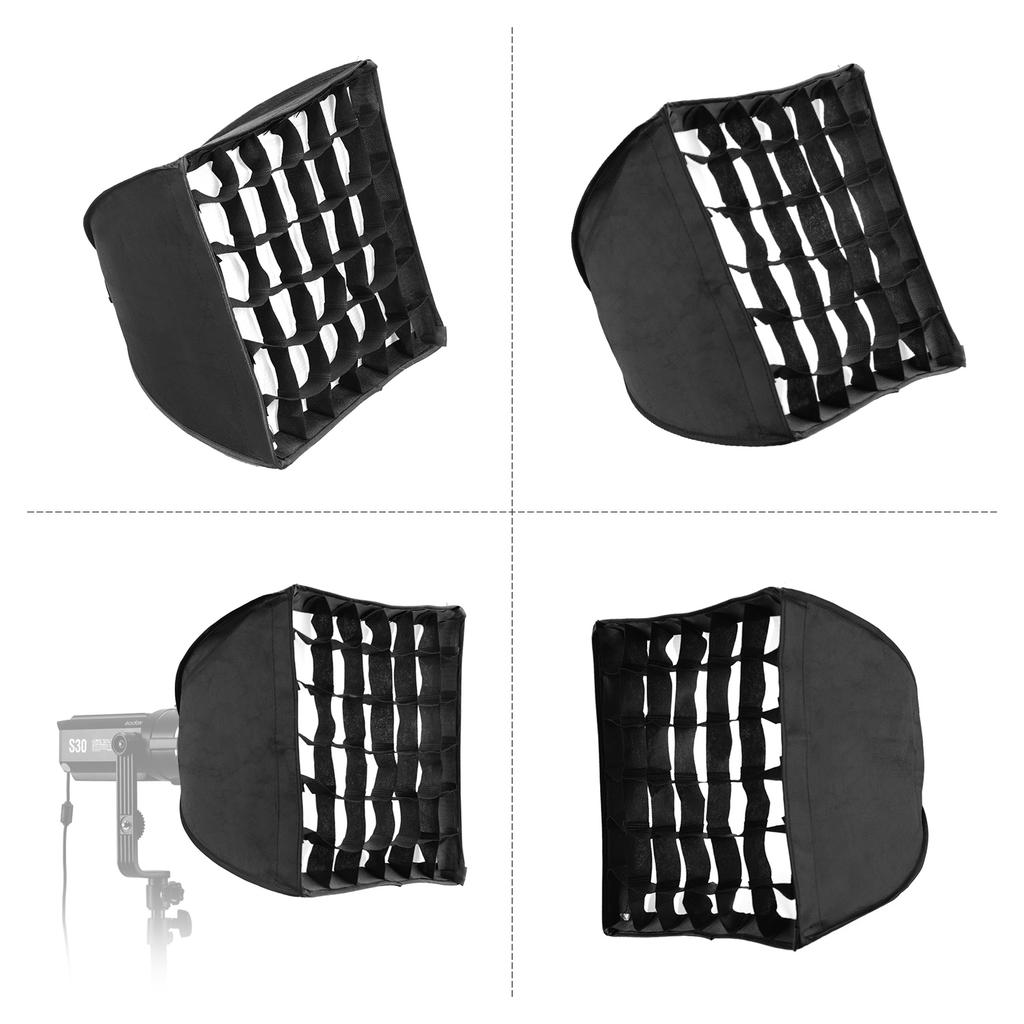 30*30cm  11.8*11.8in Softbox with Grid Compatible with Godox S30 Focusing LED Video Light