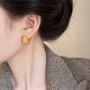 European and American Texture U-shaped Ear Buckles INS Geometric Metal Versatile Earrings, Premium Double-sided Square Earrings
