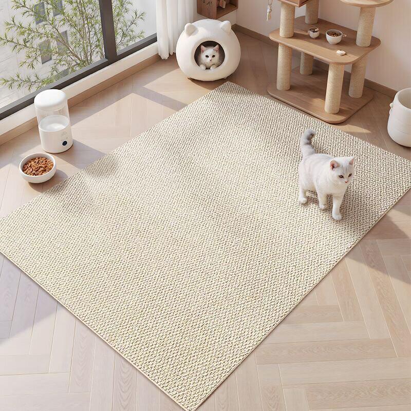 Japanese Style Solid Color Sisal Floor Mat - Durable, Easy-Clean, Dirt-Resistant Carpet for Living Room