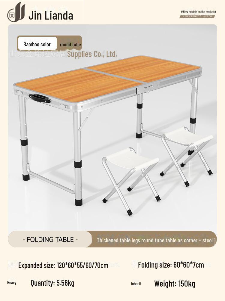 Přenosný multifunkční hliníkový skládací stůl pro stolování a venkovní použití