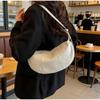 Stylish Top Layer Cowhide Shoulder Dumpling Bag Elegant Adjustable Shoulder Strap Crossbody Bag Waterproof Zipper Versatile Bag