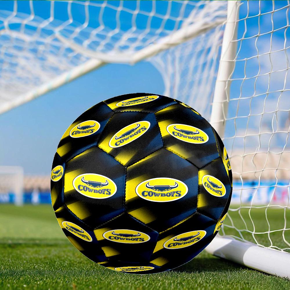 North Queensland Rugby Size 5 Soccer Ball, Suitable for Training and Matches, High-Elasticity, Wear-Resistant Material Gift for Fan