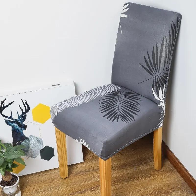 1pc Printed Stretch Chair Cover Big Elastic Seat Chair Covers Office Chair Slipcovers Restaurant Banquet Hotel Home Decoration