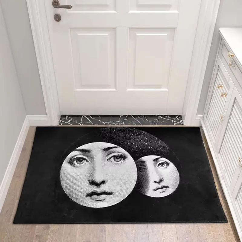 Fun Art Lady Portrait Carpet Rug for Living Room Bedroom Anti-slip Carpets Decor Bedside Soft Floor Mat Kitchen Entrance Mats