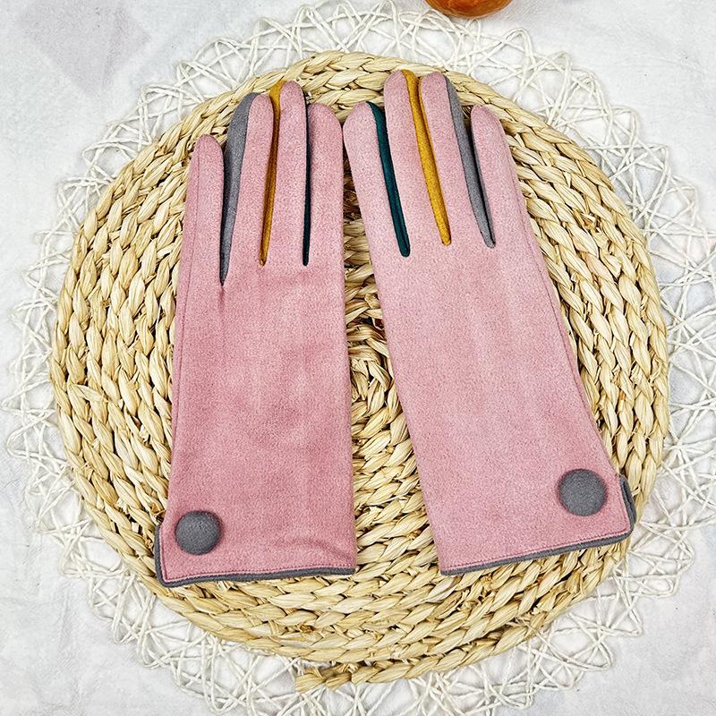 

Перчатки из оленьей кожи, флисовые, женские, для велоспорта, для студентов, теплые, ветрозащитные перчатки