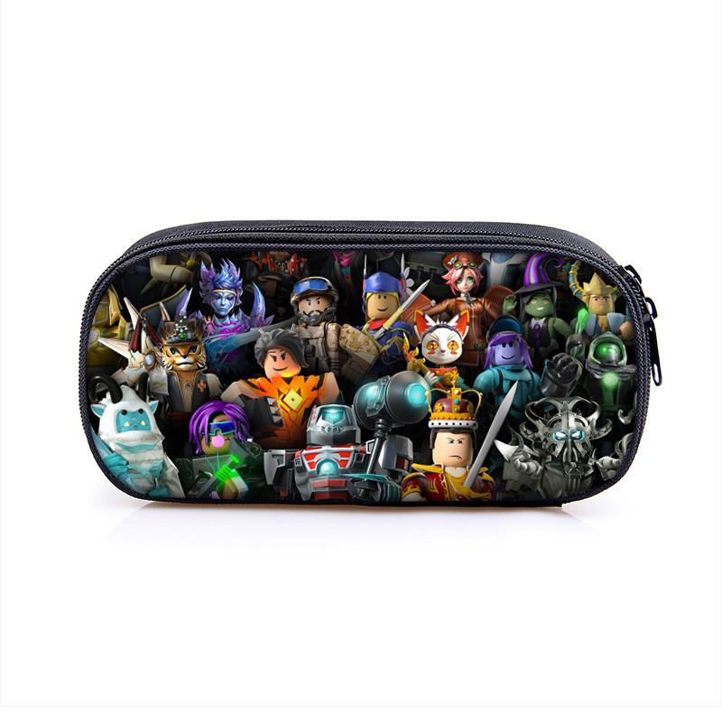 Vibrant Roblox Single Layer Pencil Case Durable Polyester Rectangular Kids Stationery Bag