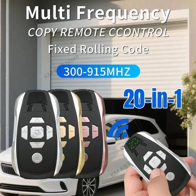 Telecomando Universale per Porta da Garage a 20 Canali Ricaricabile Duplicatore Chiave Cancello Apriporta Multi-frequenza 300-915 MHz 433Mhz