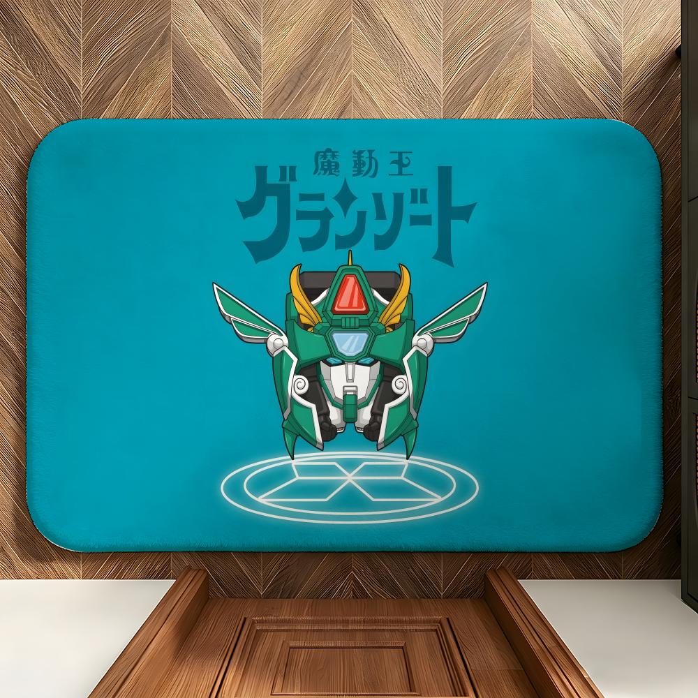 Anime M-Madou King G-Granzort Floor Mat Soft Flannel Floor Mat Suitable for Entryways, Living Rooms, Bedrooms, and Bathrooms